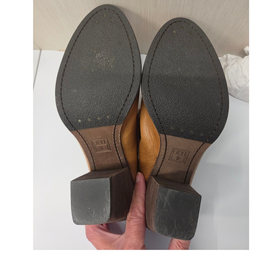 Frye Patty Slingback Clog Cognac Brown Leather Buckle Mule Heel 3471137 11M - Picture 7 of 8